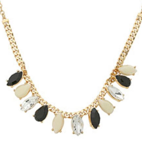 KATE SPADE NWT Black & Cream Drop Blcak Cream Crystal Necklace w/ Dust Bag - Picture 6 of 10